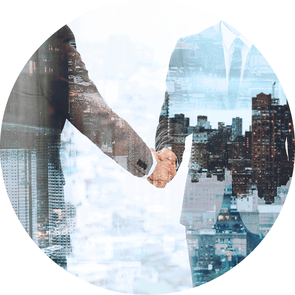 Corporate business handshake between business partners